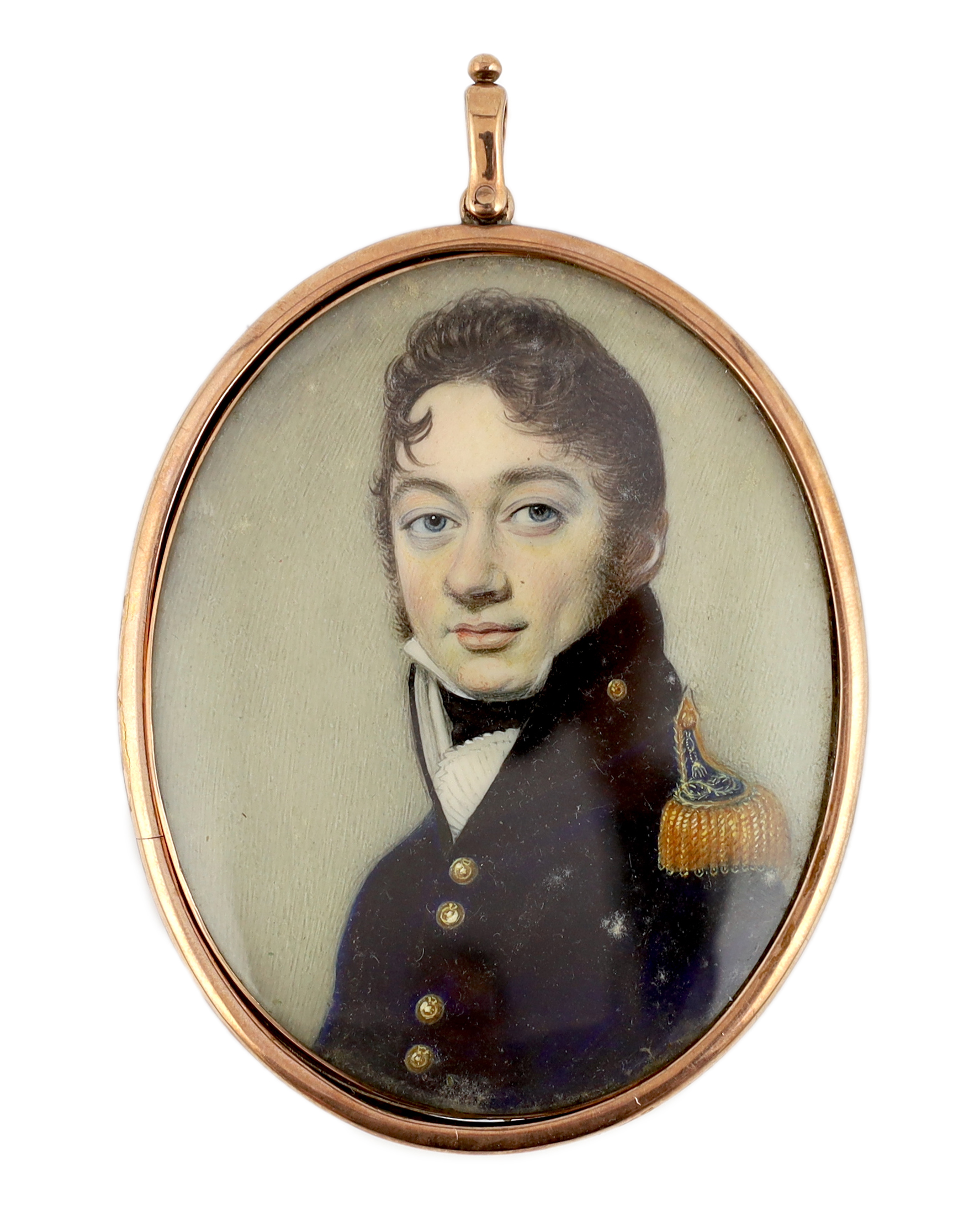 Thomas Richmond (British, 1771-1837), Portrait miniature of a naval officer, watercolour on ivory, 7.8 x 6.2cm. CITES Submission reference ZYVV72JG